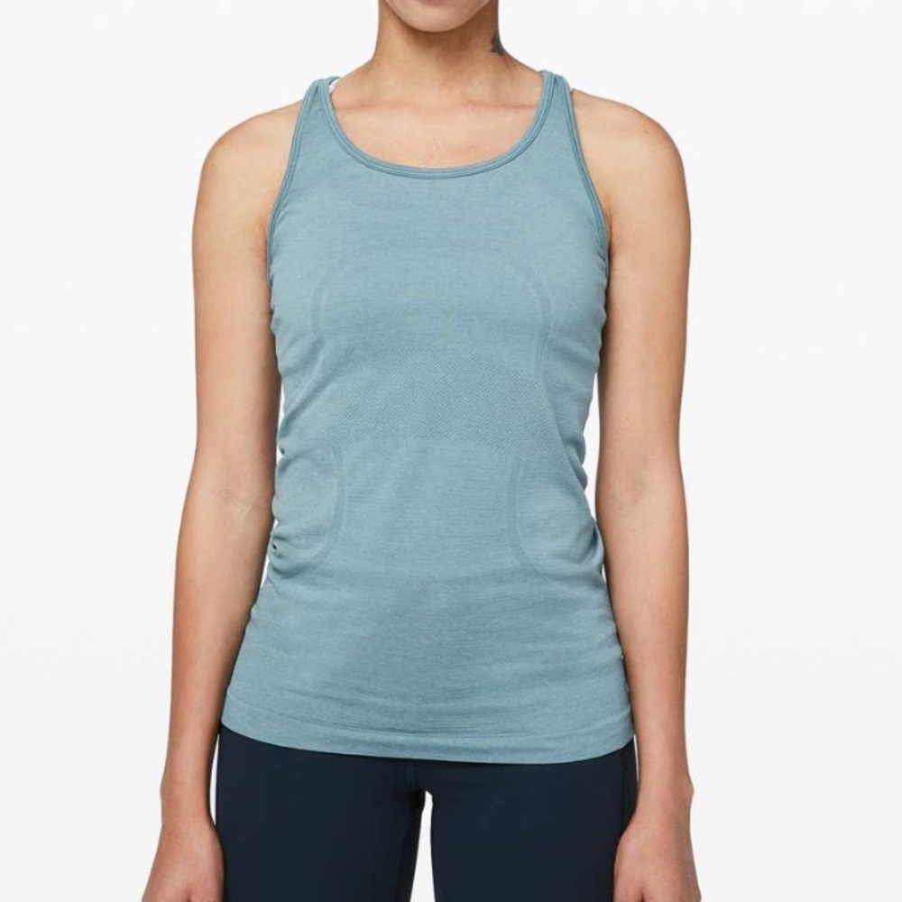 Lululemon Swiftly Tech Strappy Tank Size 8 Aqua Green